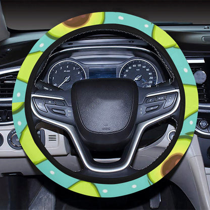 Avocado Pattern Print Design AC012 Steering Wheel Cover with Elastic Edge