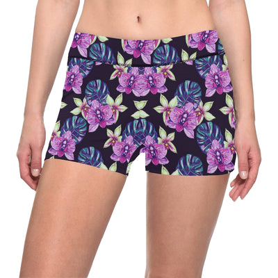 Orchid Pattern Print Design OR010 Yoga Shorts