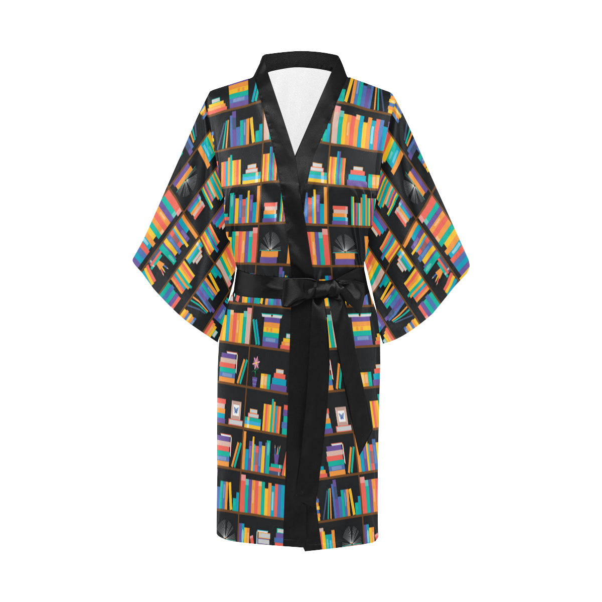 Book Pattern Print Design 05 Women's Short Kimono