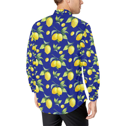 Lemon Pattern Print Design LM06 Men's Long Sleeve Shirt