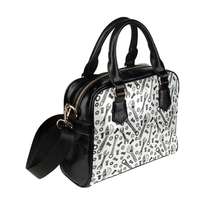 Mechanic Pattern Print Design 03 Shoulder Handbag