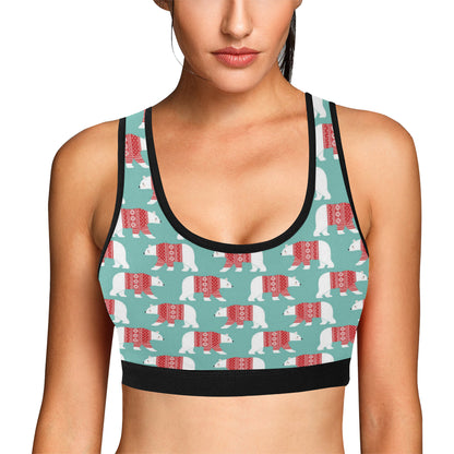 Polar Bear Pattern Print Design A04 Sports Bra