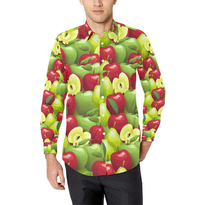 Apple Pattern Print Design AP03 Men's Long Sleeve Shirt