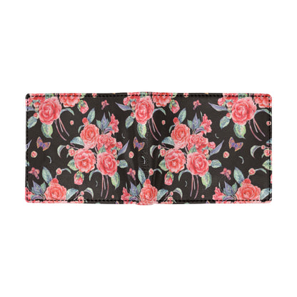 Camellia Pattern Print Design CM03 Men's ID Card Wallet