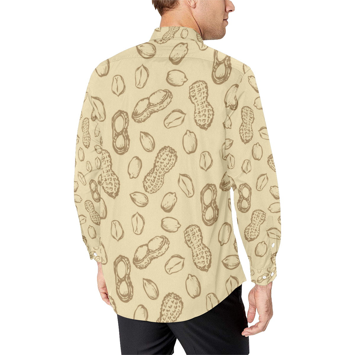 Peanut Pattern Print Design A02 Men's Long Sleeve Shirt