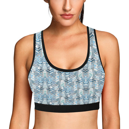 City  Pattern Print Design 03 Sports Bra