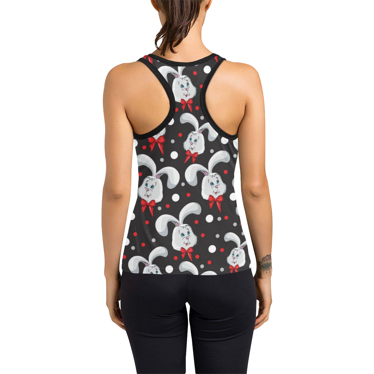 Rabbit Pattern Print Design RB012 Women's Racerback Tank Top
