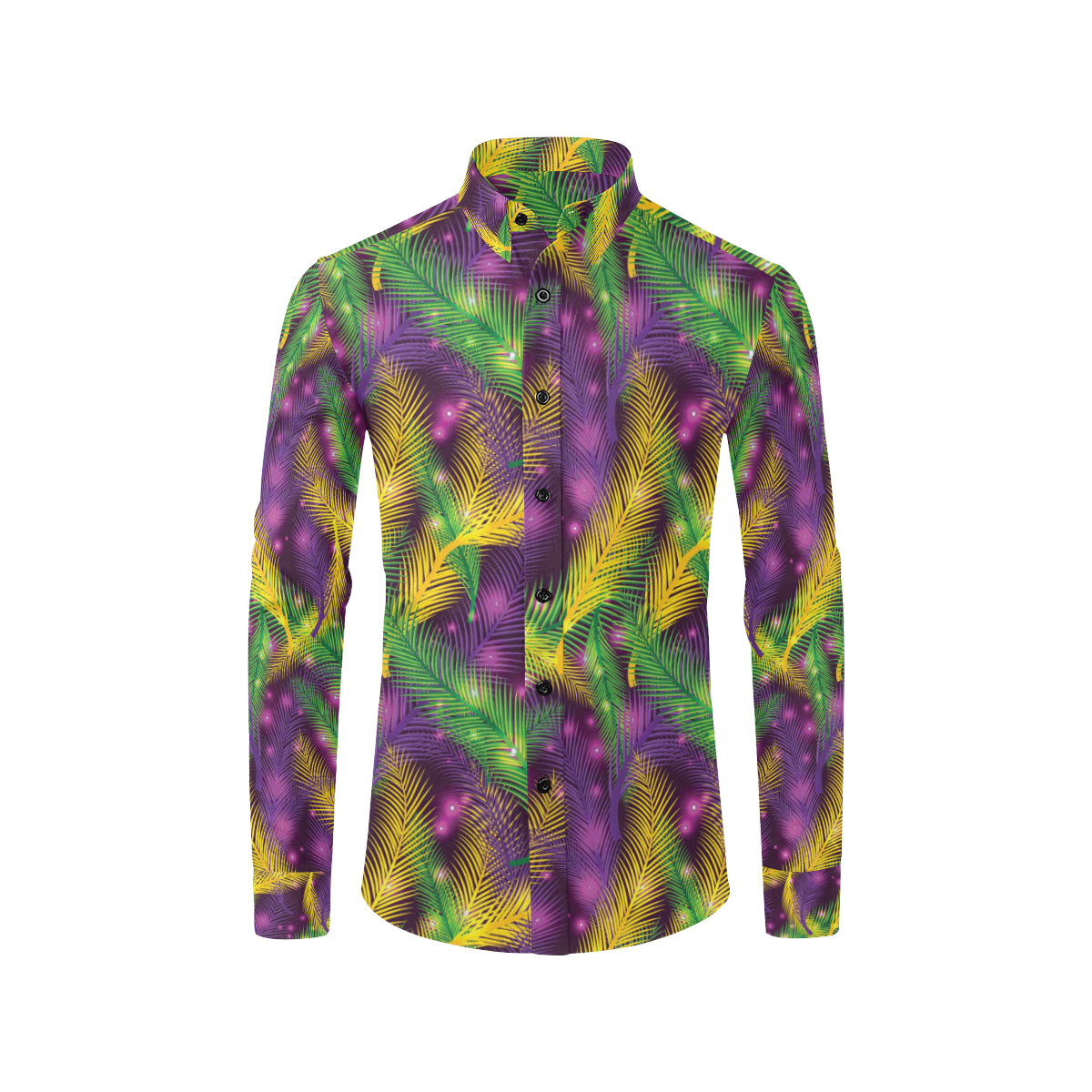 Mardi Gras Pattern Print Design 09 Men's Long Sleeve Shirt