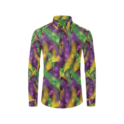 Mardi Gras Pattern Print Design 09 Men's Long Sleeve Shirt