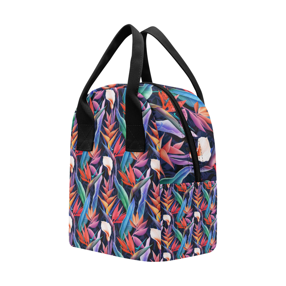Tropical Flower Pattern Print Design TF023 Insulated Lunch Bag