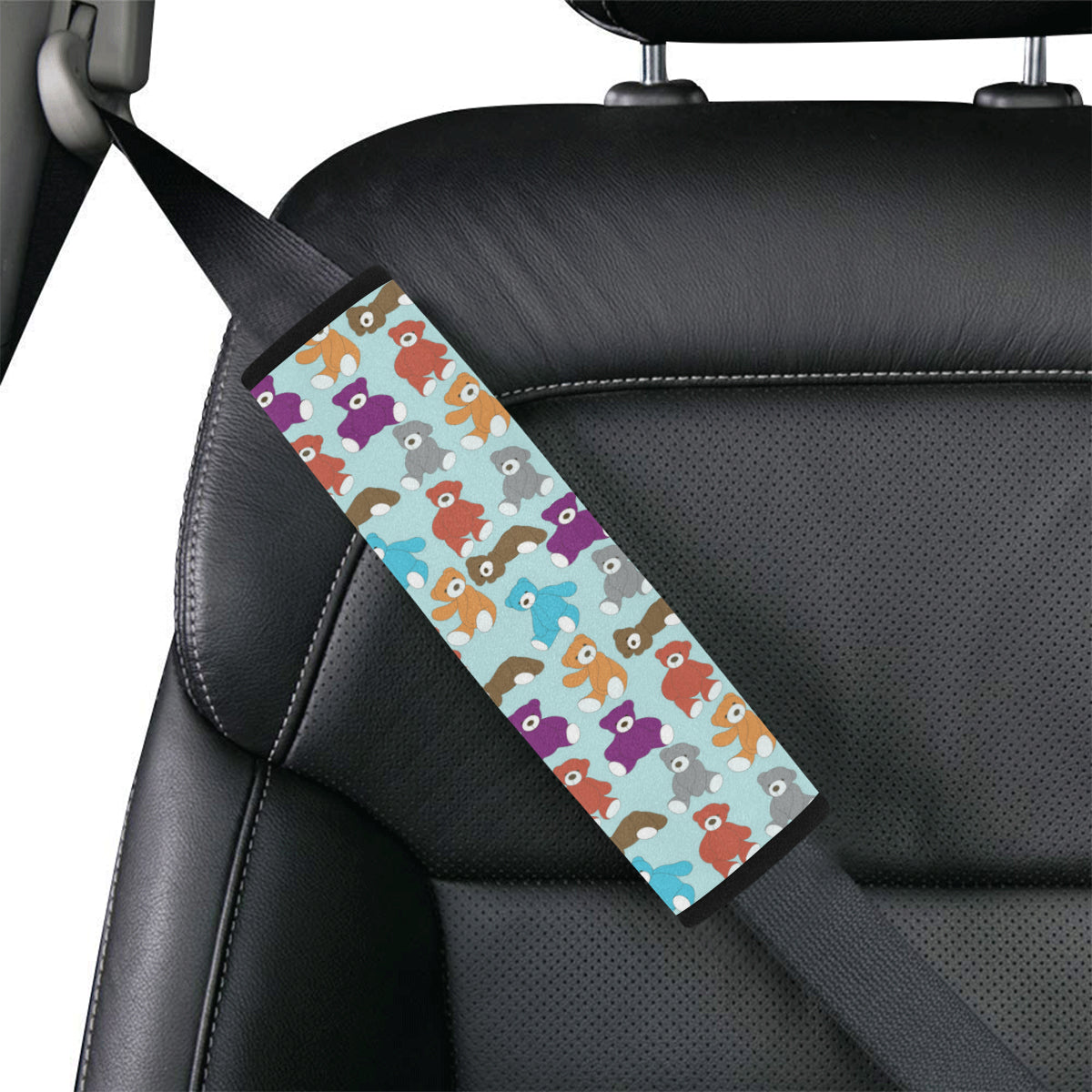 Bear Cute Pattern Print Design 03 Car Seat Belt Cover