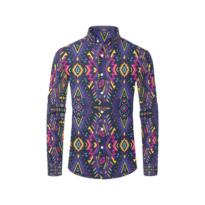 Aztec Pattern Print Design 07 Men's Long Sleeve Shirt