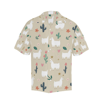 Llama Cactus Pattern Print Design 09 Men's Hawaiian Shirt