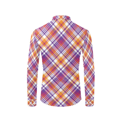Madras Pattern Print Design 02 Men's Long Sleeve Shirt
