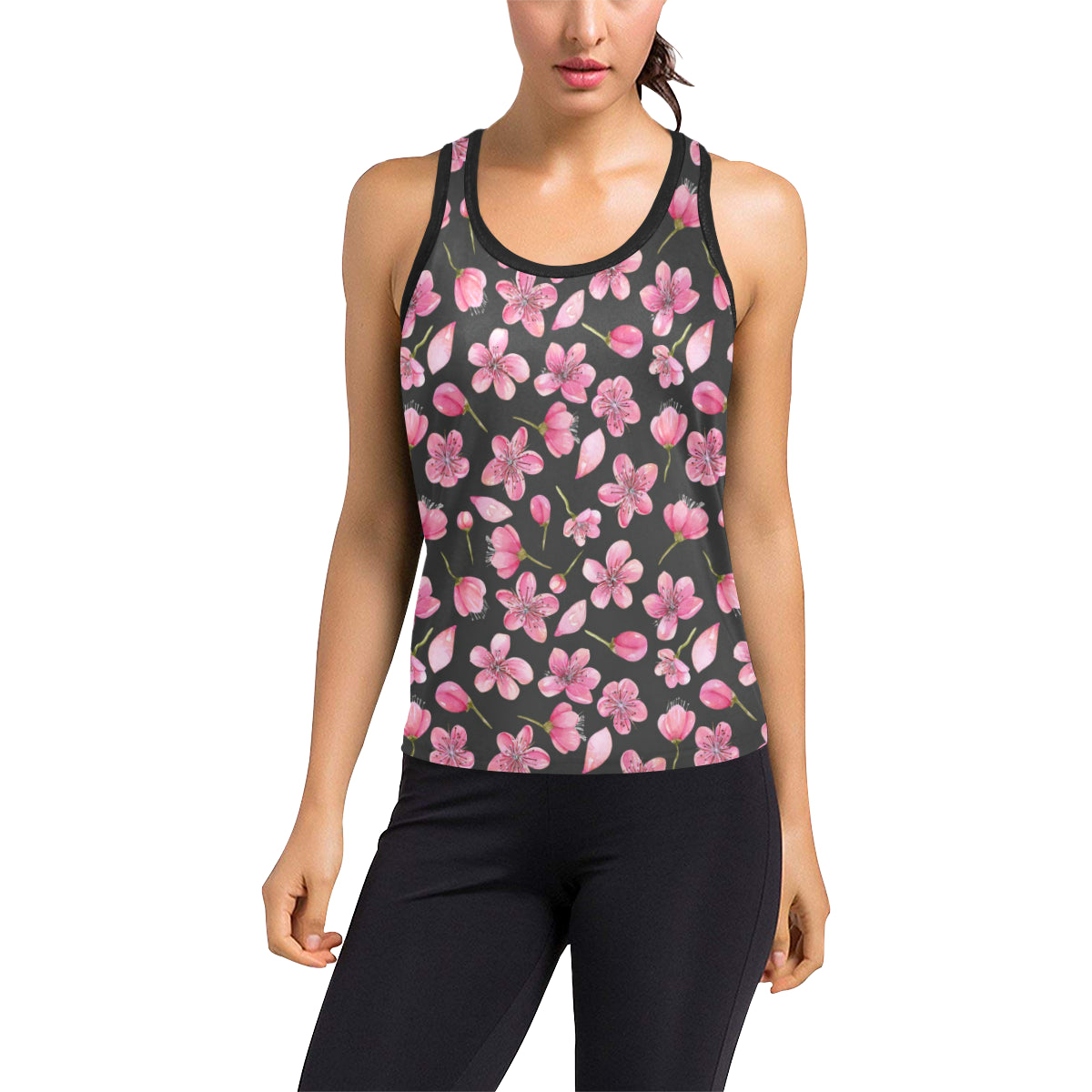 Apple blossom Pattern Print Design AB03 Women's Racerback Tank Top
