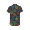 Chakra Mandala Print Pattern Men's Short Sleeve Button Up Shirt