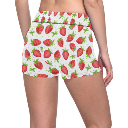 Strawberry Pattern Print Design SB07 Yoga Shorts
