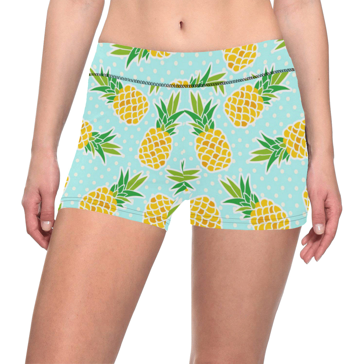 Pineapple Pattern Print Design PP01 Yoga Shorts