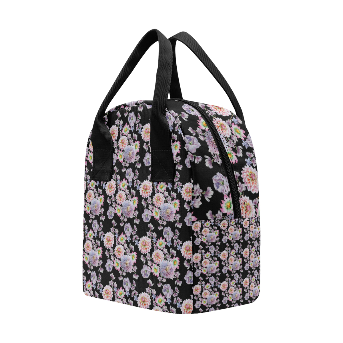 Dahlia Pattern Print Design DH012 Insulated Lunch Bag