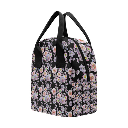 Dahlia Pattern Print Design DH012 Insulated Lunch Bag