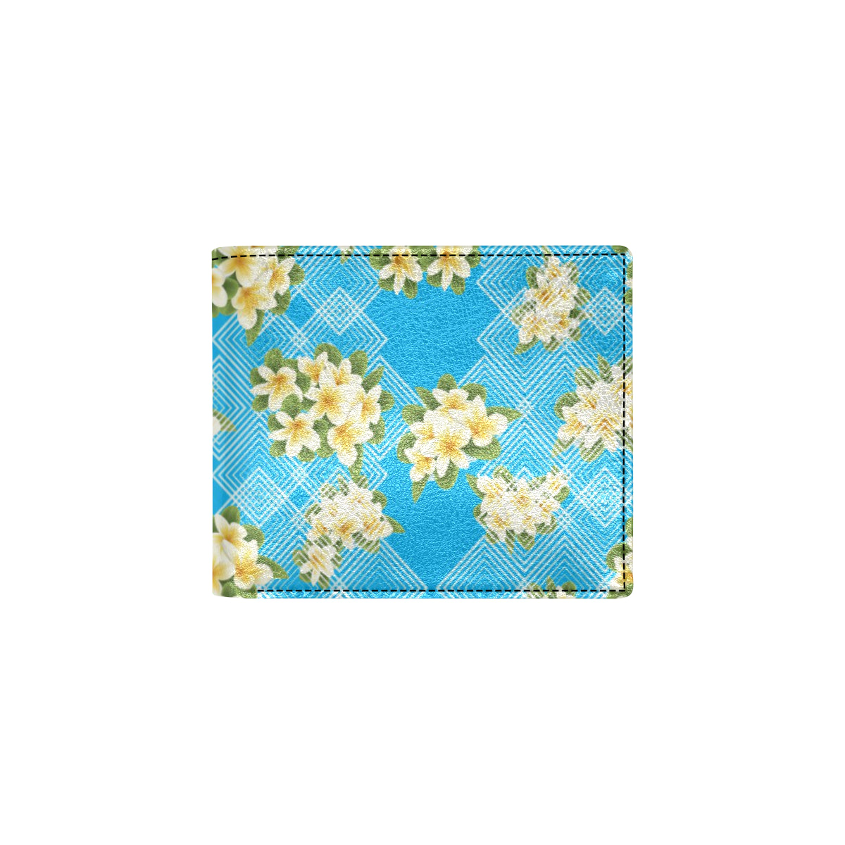Yellow Plumeria Design Print Pattern Men's ID Card Wallet