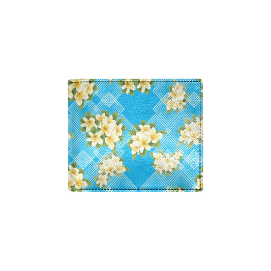Yellow Plumeria Design Print Pattern Men's ID Card Wallet