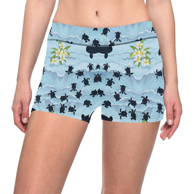 Sea Turtle Pattern Print Design T011 Yoga Shorts