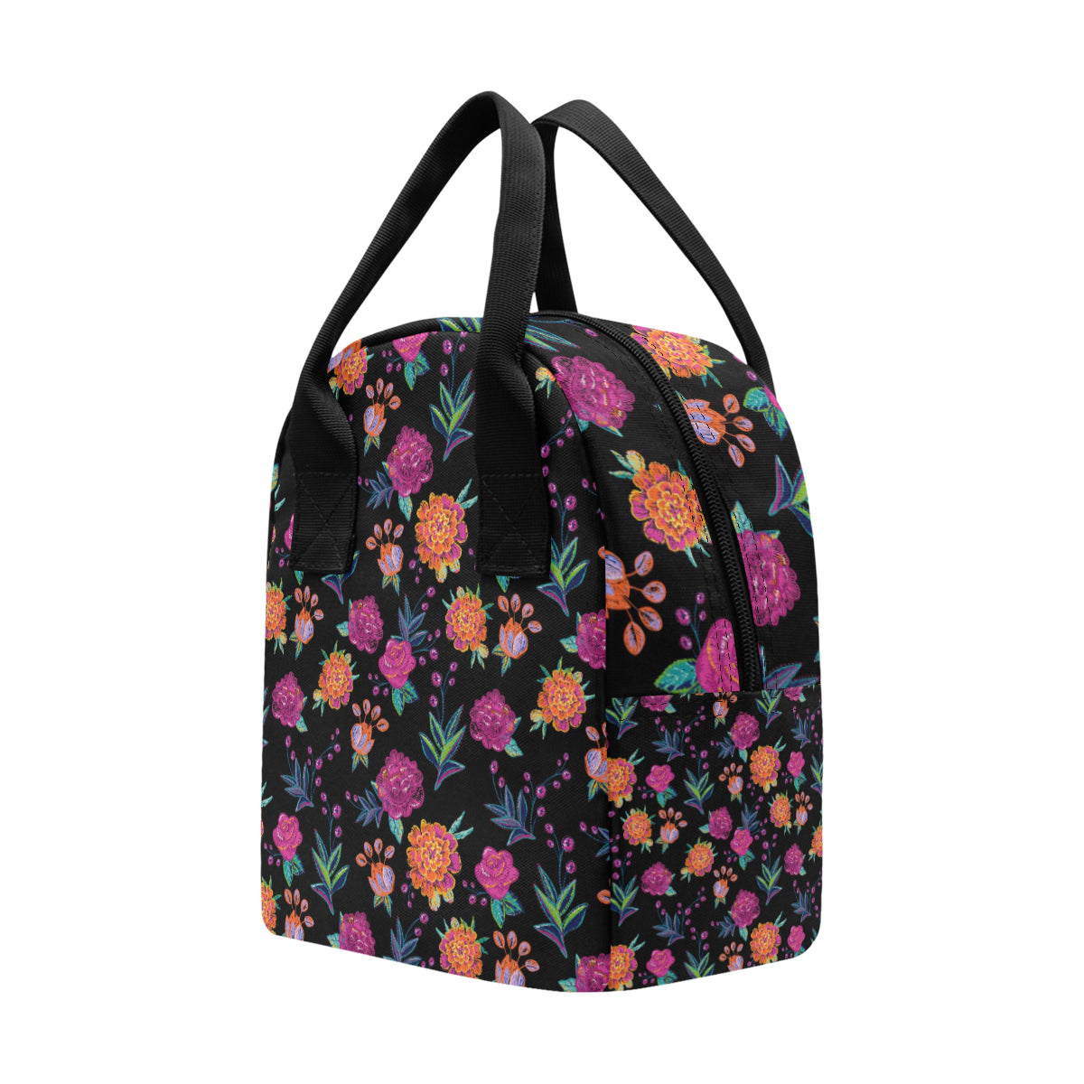 Marigold Pattern Print Design MR02 Insulated Lunch Bag