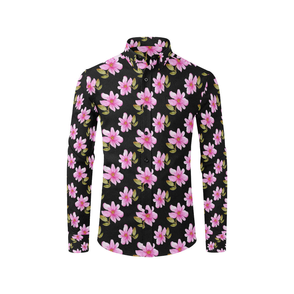 Magnolia Pattern Print Design MAG06 Men's Long Sleeve Shirt