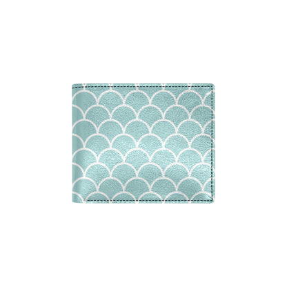 Scales Teal Pattern Print Design 02 Men's ID Card Wallet