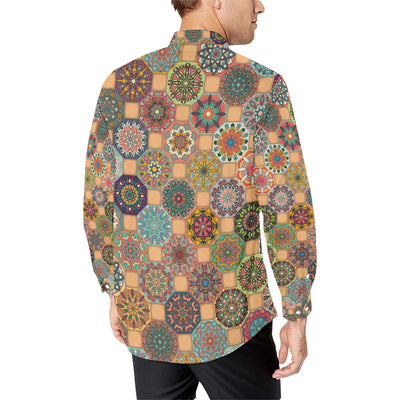 Boho Pattern Print Design 07 Men's Long Sleeve Shirt