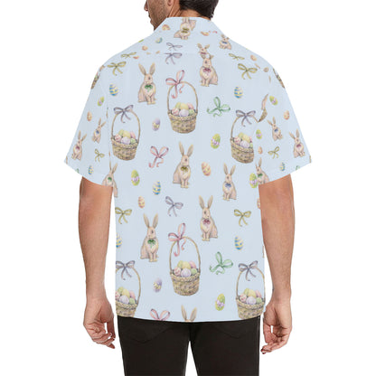 Rabbit Easter Eggs Pattern Print Design 03 Men's Hawaiian Shirt