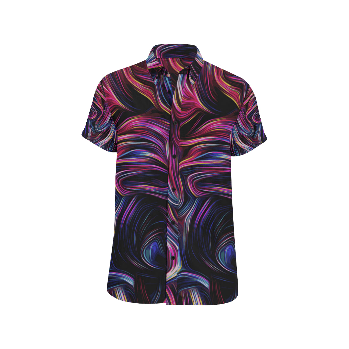 Liquid Pattern Print Design 01 Men's Short Sleeve Button Up Shirt