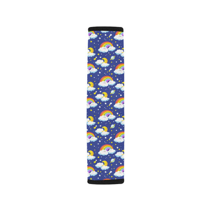 Rainbow Space Design Print Car Seat Belt Cover