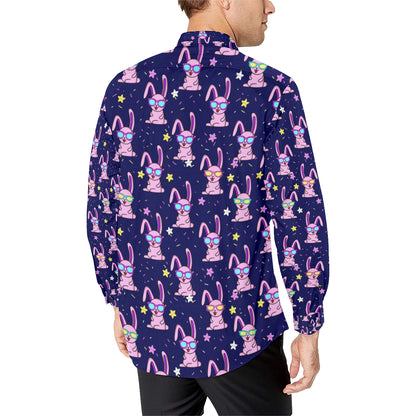 Rabbit Baby Pattern Print Design RB015 Men's Long Sleeve Shirt