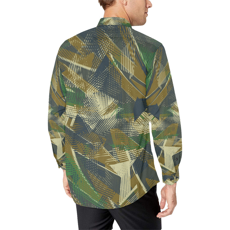 Military Camouflage Pattern Print Design 01 Men's Long Sleeve Shirt