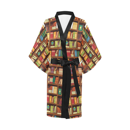 Book Pattern Print Design 06 Women's Short Kimono