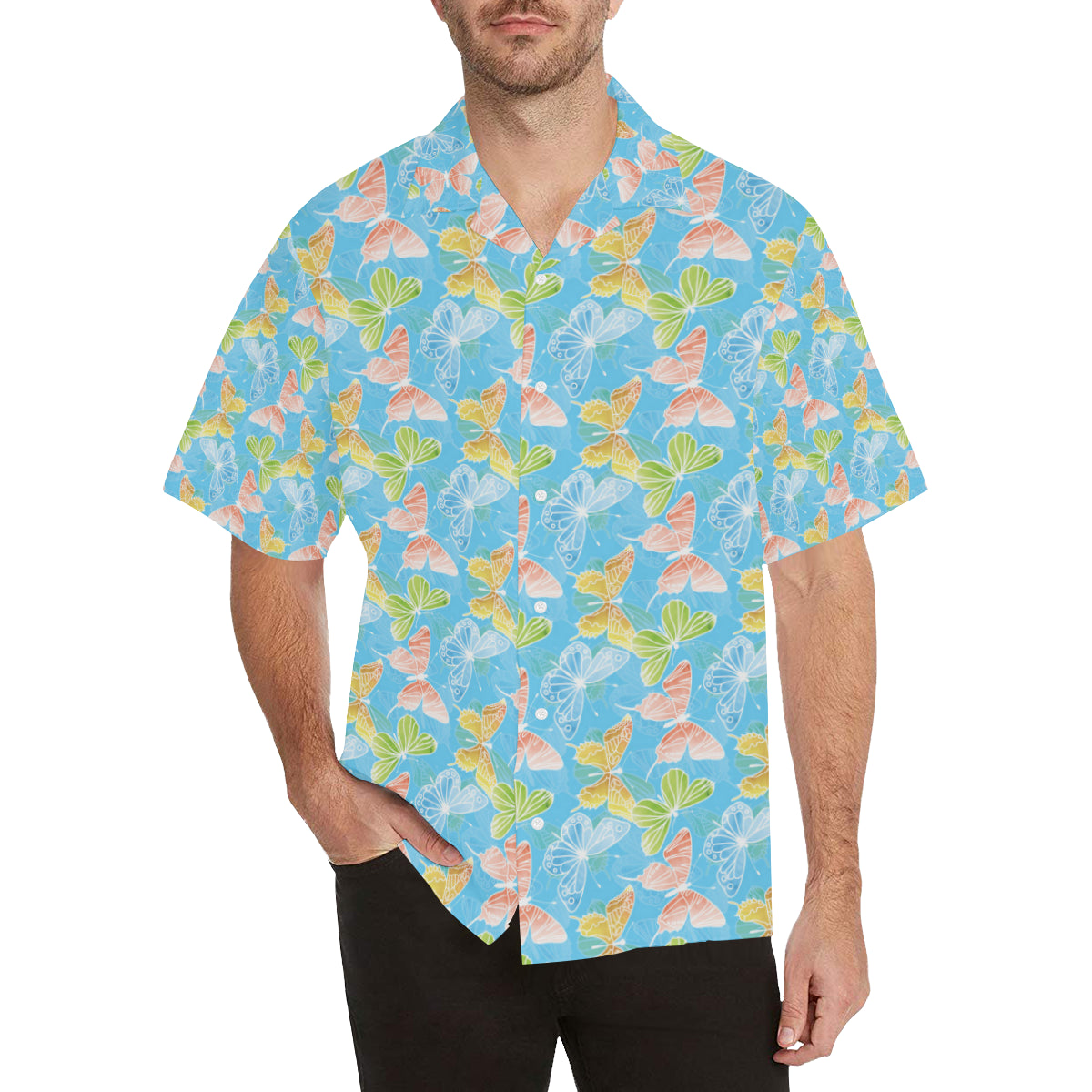 Butterfly Pattern Print Design 05 Men's Hawaiian Shirt