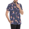 Bird Of Paradise Pattern Print Design BOP015 Men's Short Sleeve Button Up Shirt