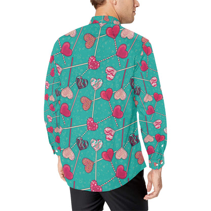 Lollipop Pattern Print Design LL01 Men's Long Sleeve Shirt