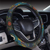 Owl Boho Style Pattern Print Design A04 Steering Wheel Cover with Elastic Edge