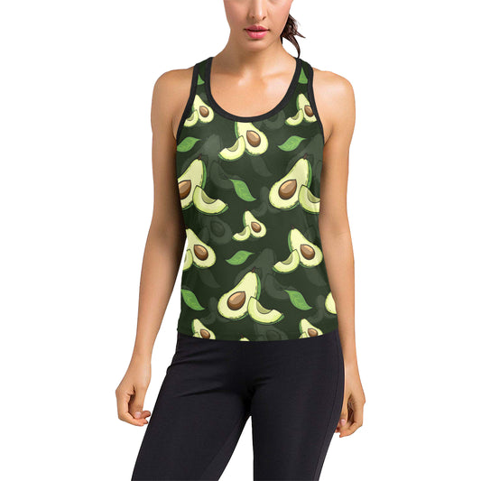 Avocado Pattern Print Design AC07 Women's Racerback Tank Top