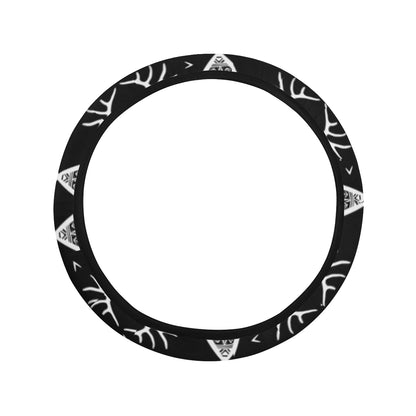 Deer Native Indian Print Pattern Steering Wheel Cover with Elastic Edge