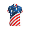 American flag Style Men's Short Sleeve Button Up Shirt