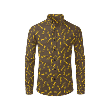 Trumpet Pattern Design Print Men's Long Sleeve Shirt
