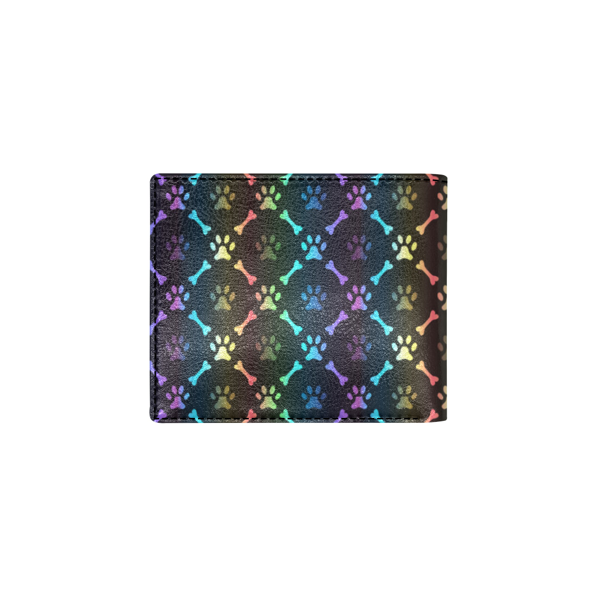 Paw Rainbow Pattern Print Design A01 Men's ID Card Wallet