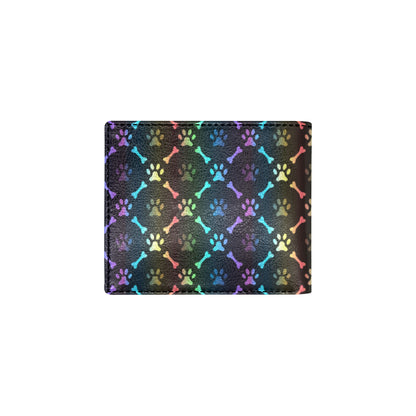 Paw Rainbow Pattern Print Design A01 Men's ID Card Wallet