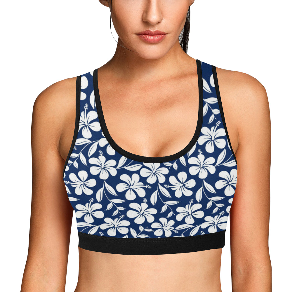 Hibiscus Pattern Print Design HB031 Sports Bra