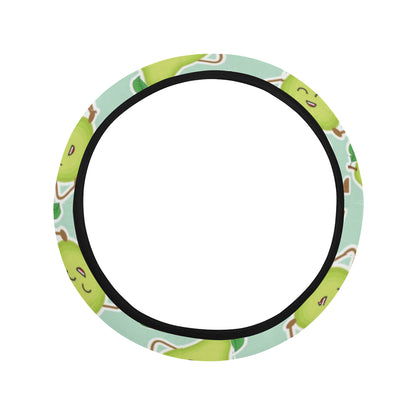 Avocado Pattern Print Design AC011 Steering Wheel Cover with Elastic Edge