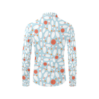 Bowling Pattern Print Design 09 Men's Long Sleeve Shirt